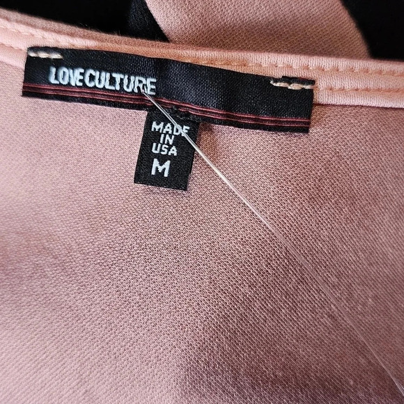 Love Culture Medium Pink Black Spaghetti Strap Bodycon Cocktail Y2K Barbiecore - Picture 5 of 8